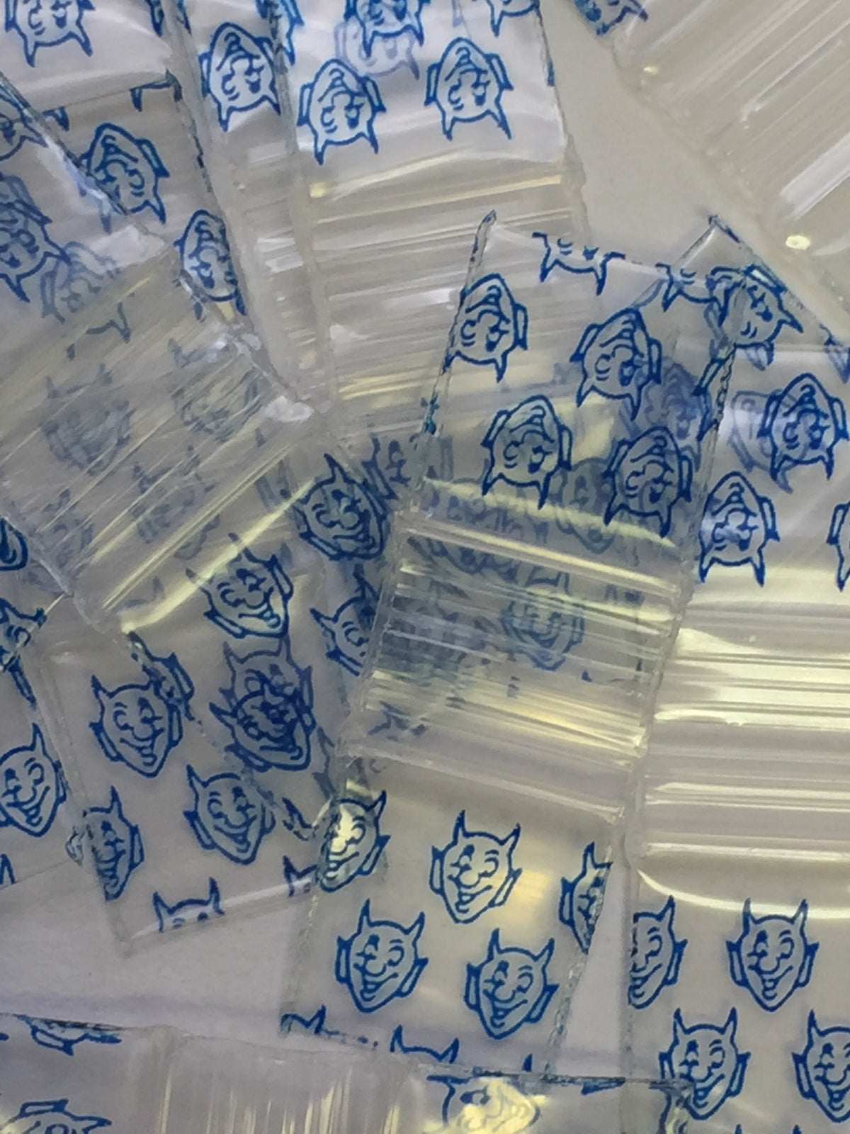 Blue Devil 1212 Original Apple Bags, resealable 1/2" x 1/2" blue plastic storage bags for small items.