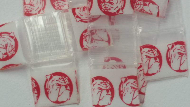 1212 Original Mini Ziplock 2.5mil Plastic Bags 1/2" x 1/2" Reclosable Baggies (Red Dog) - The Baggie Store
