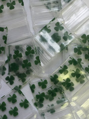 Resealable Apple Bags by Original Apple Bags, 1/2 inch by 1/2 inch, with a clover design for storing small items.