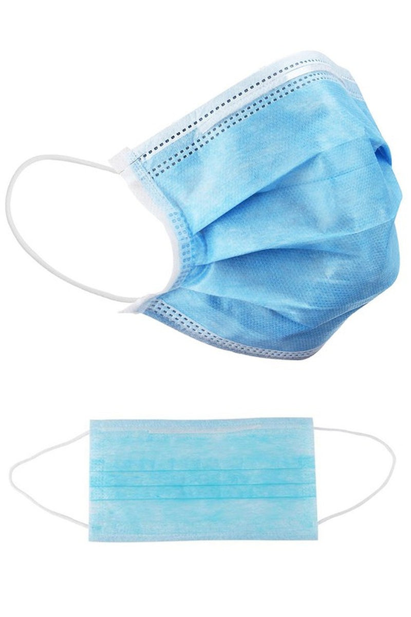 Disposable Dust Filtration 3-Ply Face Mask- Blue - TBS Supply Co
