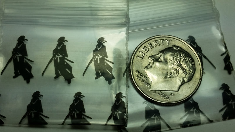 12510 Original Mini Ziplock 2.5mil Plastic Bags 1.25" x 1" Reclosable Baggies (Samurai) - The Baggie Store