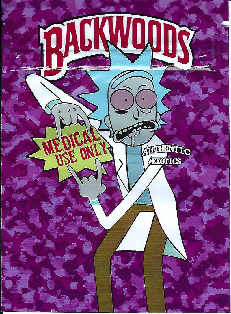 Smell-proof Rick Backwoods Bags, 100-pack, with resealable design for discreet storage, from The Baggie Store.