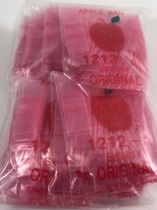 1212-A Original Mini Ziplock 2.5mil Plastic Bags 1/2" x 1/2" Reclosable Baggies (Pink) - The Baggie Store
