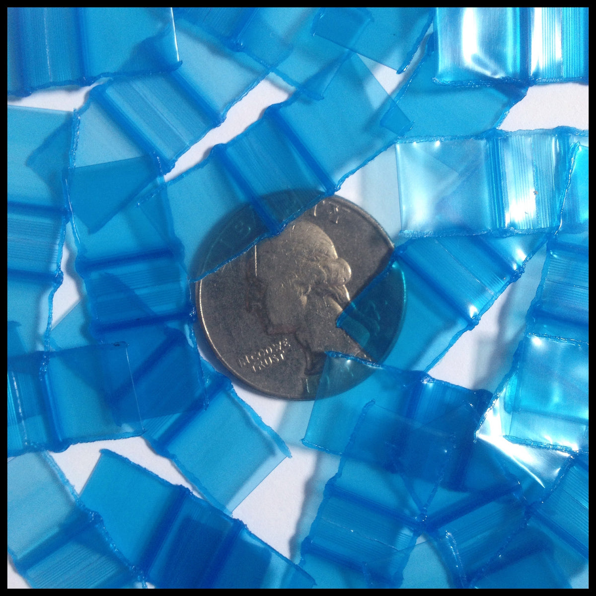 Blue resealable bags from Original Apple Bags, 1/2" x 1/2" size, ideal for storage and organization.