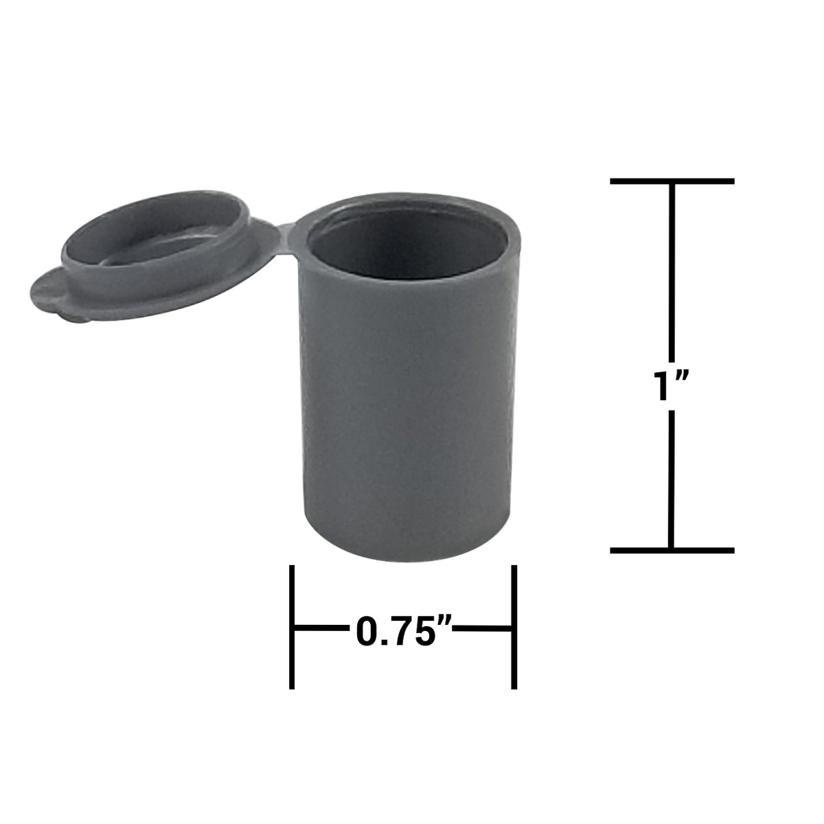 King Sting Opaque Pop Top 0.5g cannabis concentrate containers, 100-pack, with white opaque lids and clear plastic bodies.