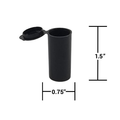 Box of 100 King Sting opaque pop top 1g jars, durable plastic containers for storing small items or products, stacked neatly.
