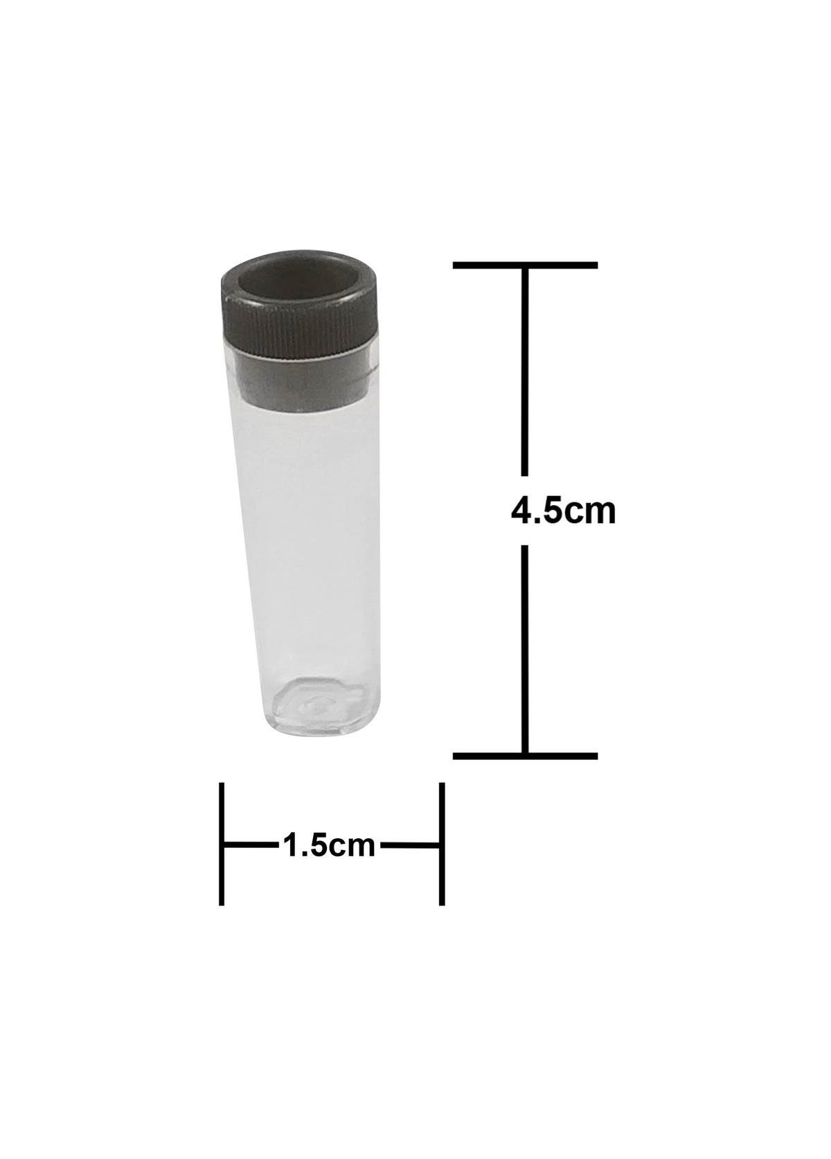 Set of 10 King Sting Circle Top Clear Tube Vials, .5g each, with secure caps, ideal for small samples or storage.