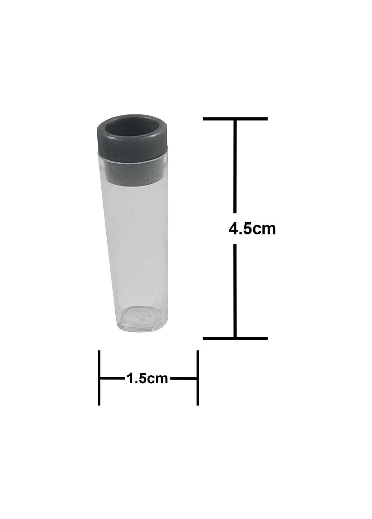 Set of 10 King Sting Circle Top clear tube vials, .5g capacity, designed for secure storage and easy access.