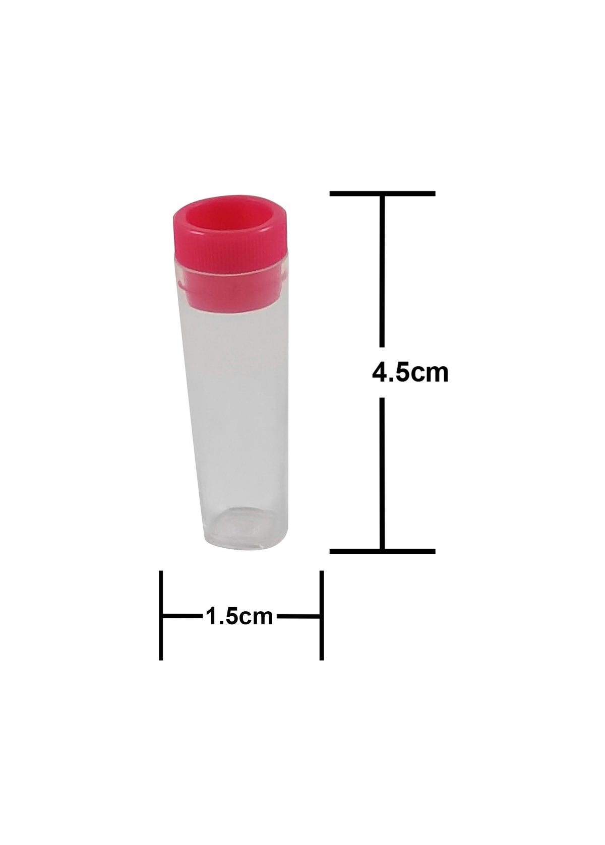Set of 10 King Sting Circle Top clear tube vials, 0.5g capacity, perfect for sample storage or packaging.