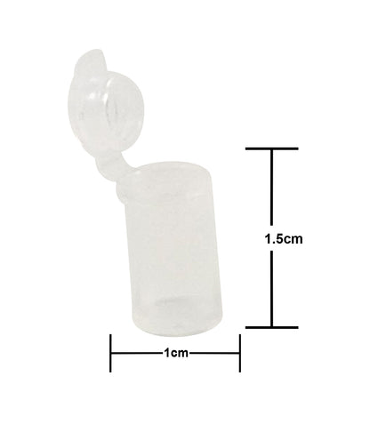 King Sting Mini Pop Top 70 plastic pill containers with green squeeze top, 1.5cm x 1cm, 0.8 grams, 60 dram prescription RX bottles.