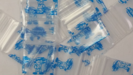 1212 Original Mini Ziplock 2.5mil Plastic Bags 1/2" x 1/2" Reclosable Baggies (Blue Boy) - The Baggie Store