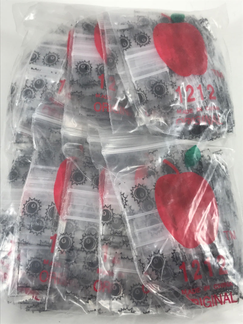 1212 Original Mini Ziplock 2.5mil Plastic Bags 1/2" x 1/2" Reclosable Baggies (Eight 8-Ball) - The Baggie Store