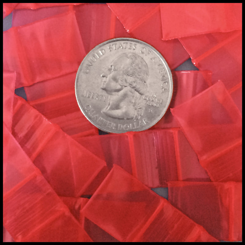 5858-S Original Mini Ziplock 2.5mil Plastic Bags 5/8" x 5/8" Reclosable Baggies (Red) - The Baggie Store