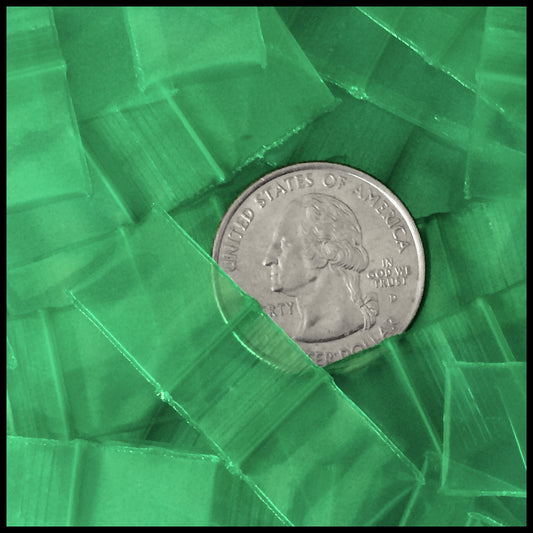 Green resealable bags by Original Apple Bags, 5/8" x 5/8" size, suitable for packaging and storage.