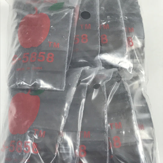 Black 5/8" x 5/8" resealable Original Apple Bags with product code 5858-S, designed for secure storage.