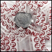Red 5858 Original Apple Bags resealable bags, 5/8-inch by 5/8-inch, suitable for packaging small items or snacks.