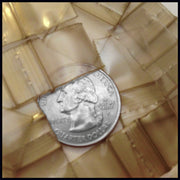 Gold resealable bags from Original Apple Bags, 5/8 inch by 5/8 inch, designed for secure storage and packaging.