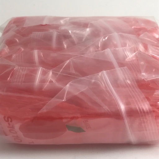 Red 1x1 inch resealable bags from Original Apple Bags, ideal for packaging and storage.