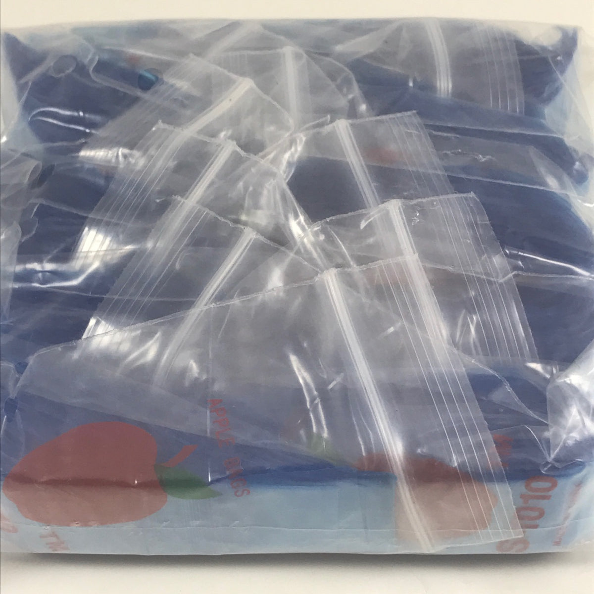 Blue 1x1 inch resealable bags from Original Apple Bags