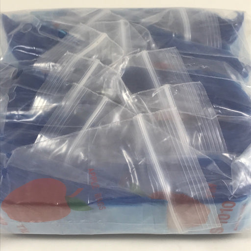 Blue 1x1 inch resealable bags from Original Apple Bags, perfect for storage or packaging.