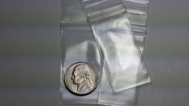 1020 Original Mini Ziplock 2.5mil Plastic Bags 1" x 2" Reclosable Baggies (Clear) - The Baggie Store