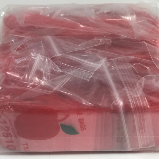 12510-S Original Mini Ziplock 2.5mil Plastic Bags 1.25" x 1" Reclosable Baggies (Red) - The Baggie Store
