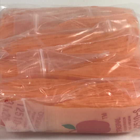 Orange resealable apple bags by Original Apple Bags, 1.25" x 1", perfect for storing small fruits and snacks.