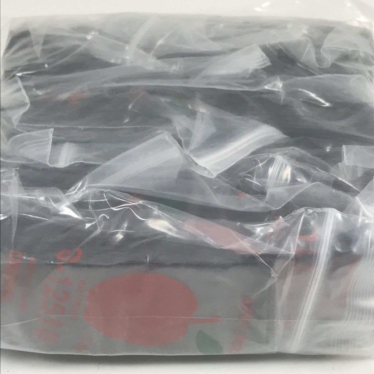 Black resealable Apple Bags with 1.25"x1" dimensions, made by Original Apple Bags, shown in the product image.