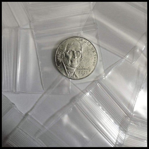 12510-S Original Mini Ziplock 2.5mil Plastic Bags 1.25" x 1" Reclosable Baggies (Clear) - The Baggie Store