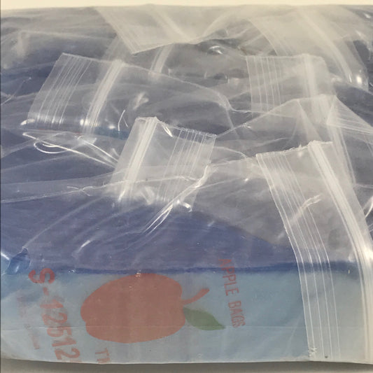Blue 1.25-inch Original Apple Bags resealable bags, perfect for storing small items or gifts.