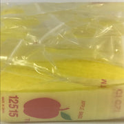 Yellow resealable Apple Bags, 1.25" x 1.5", original brand, featuring secure zipper closure and transparent design.