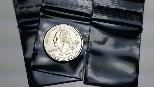 12515 Original Mini Ziplock 2.5mil Plastic Bags 1.25" x 1.5" Reclosable Baggies (Black) - The Baggie Store