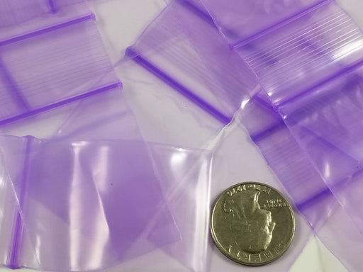 1520 Original Mini Ziplock 2.5mil Plastic Bags 1.5" x 2" Reclosable Baggies (Purple) - The Baggie Store