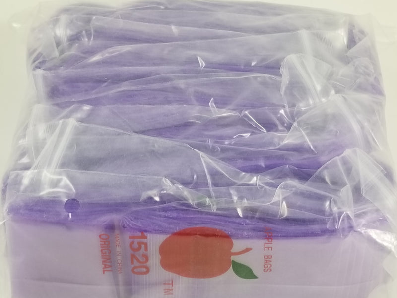 1520 Original Mini Ziplock 2.5mil Plastic Bags 1.5" x 2" Reclosable Baggies (Purple) - The Baggie Store