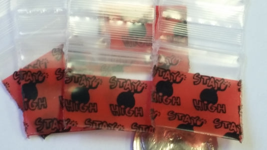 Original Apple Bags resealable bags, 3/4" x 3/4" size, clear plastic storage bags with peel-and-seal closure.