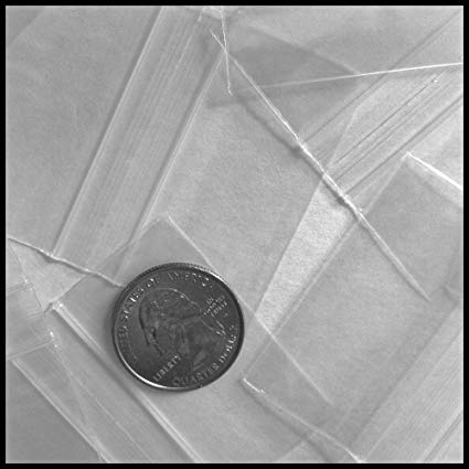 Clear 2x1-inch resealable bags from Original Apple Bags, designed for convenient storage and organization.