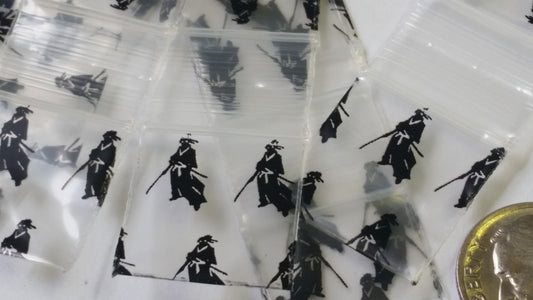 Resealable Original Apple Bags by SAMURAI, 3/4 inch by 3/4 inch, clear plastic storage bags for small items.