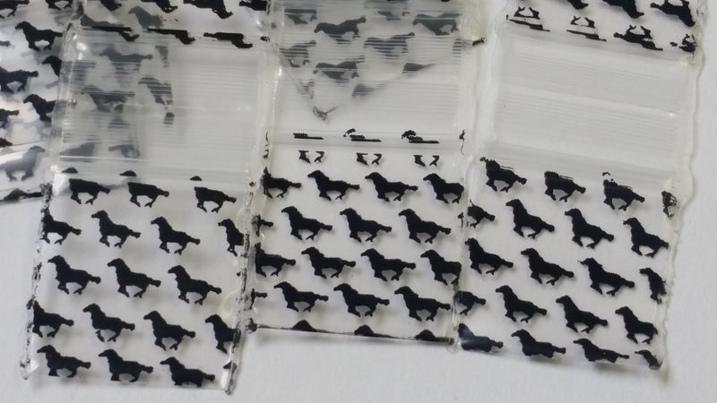 3434 Original Mini Ziplock 2.5mil Plastic Bags 3/4" x 3/4" Reclosable Baggies (Horse) - The Baggie Store