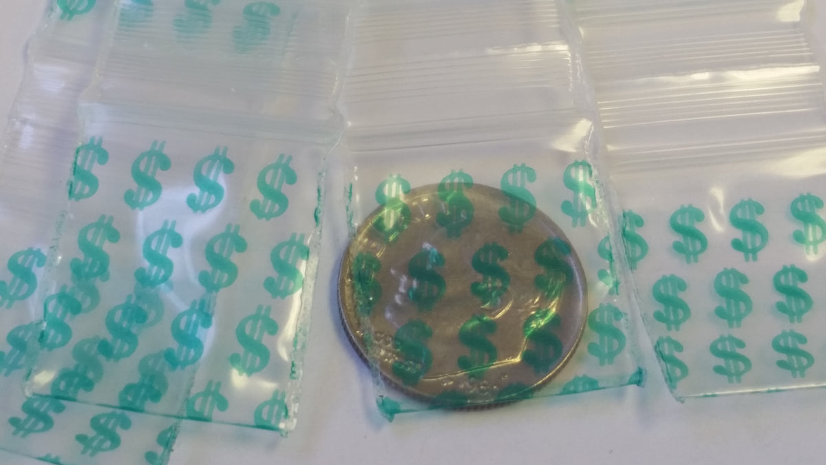 Resealable Original Apple Bags in 3/4" x 3/4" size, clear plastic storage bags for small items or snacks.