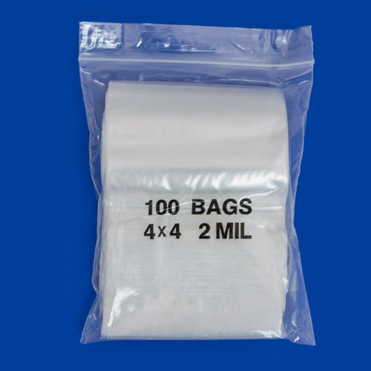 Clear 4x4 inch Original Apple Bags for packaging, showcasing transparent plastic material and sturdy design.