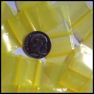 Yellow 3/4" x 3/4" resealable bags by Original Apple Bags, made of durable material, ideal for storage and organization.