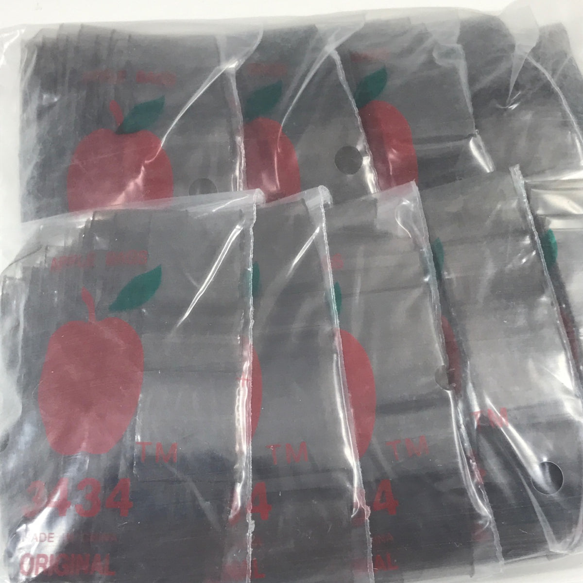 Black 3/4" x 3/4" resealable bags from Original Apple Bags, made of durable material, ideal for storage and organization.
