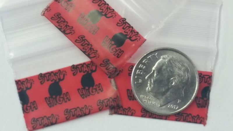 1034 Original Mini Ziplock 2.5mil Plastic Bags 1" x 3/4" Reclosable Baggies (Stay High) - The Baggie Store