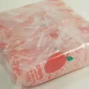 Red dog-themed 1x1 inch resealable Apple Bags by Original Apple Bags, perfect for packaging small items or gifts.