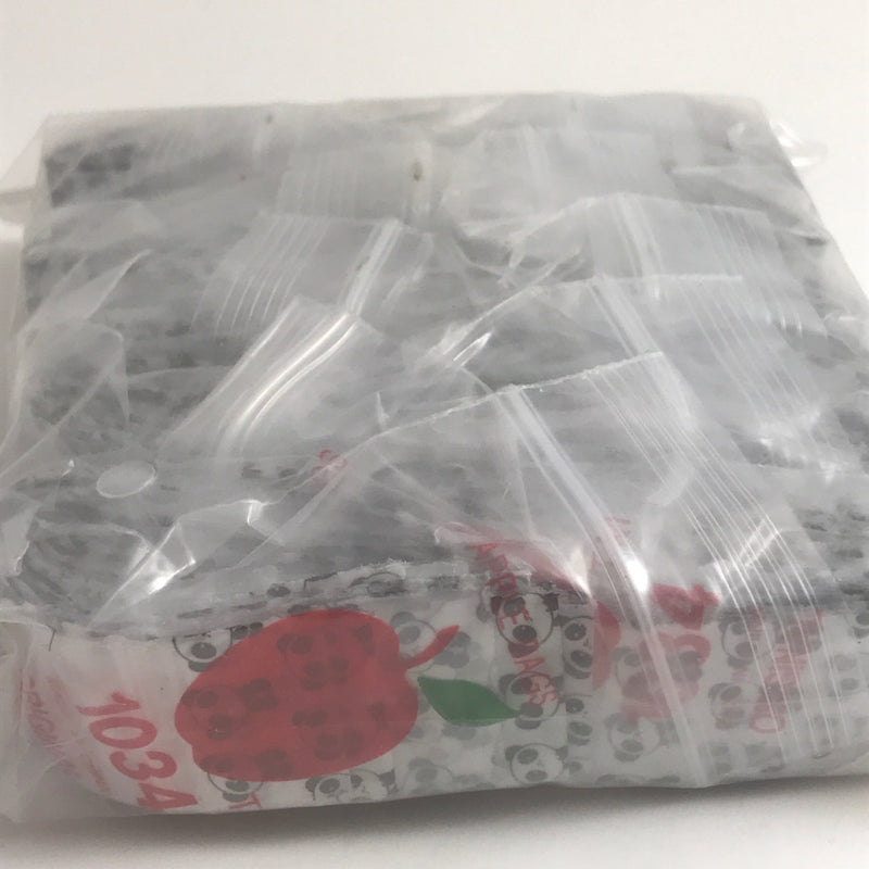 1034 Original Mini Ziplock 2.5mil Plastic Bags 1" x 3/4" Reclosable Baggies (Panda) - The Baggie Store