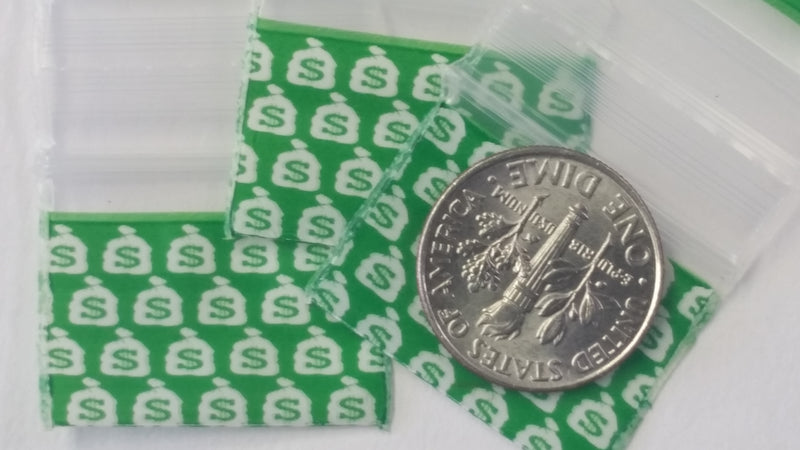 1034 Original Mini Ziplock 2.5mil Plastic Bags 1" x 3/4" Reclosable Baggies (Money Bags) - The Baggie Store