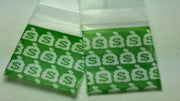 Resealable 1x1 inch original apple-shaped money bags from Original Apple Bags, perfect for storing small valuables.