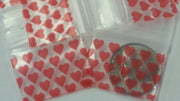 1034 Original Mini Ziplock 2.5mil Plastic Bags 1" x 3/4" Reclosable Baggies (Hearts) - The Baggie Store