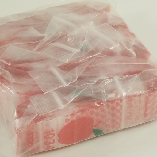 1034 Original Mini Ziplock 2.5mil Plastic Bags 1" x 3/4" Reclosable Baggies (Hearts) - The Baggie Store