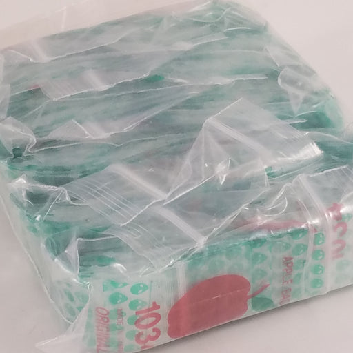 1034 Original Mini Ziplock 2.5mil Plastic Bags 1" x 3/4" Reclosable Baggies (Green Alien) - The Baggie Store
